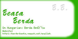 beata berda business card